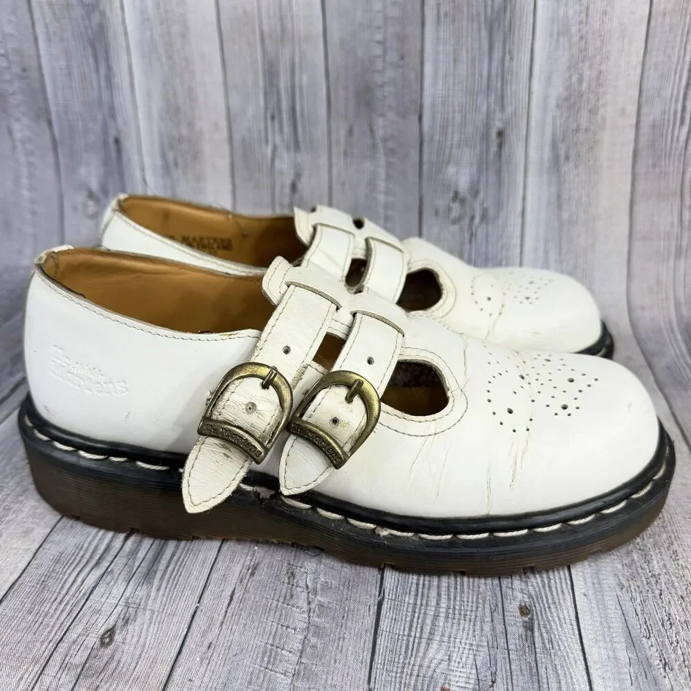 Dr Martens 8065 Mary Jane Leather Shoes Women’s US 5 White